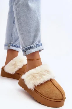 Śniegowce Damskie|Kapcie Klasyczne></noscript>Boto Kapcie Śniegowce Damskie Na Platformie Camel Phiniopis