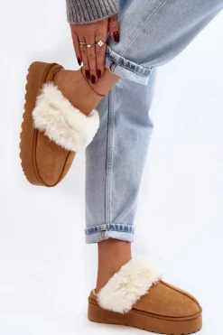 Śniegowce Damskie|Kapcie Klasyczne></noscript>Boto Kapcie Śniegowce Damskie Na Platformie Camel Phiniopis