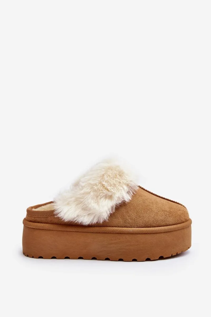 Śniegowce Damskie|Kapcie Klasyczne>Boto Kapcie Śniegowce Damskie Na Grubej Podeszwie Camel Starlyn Brązowy