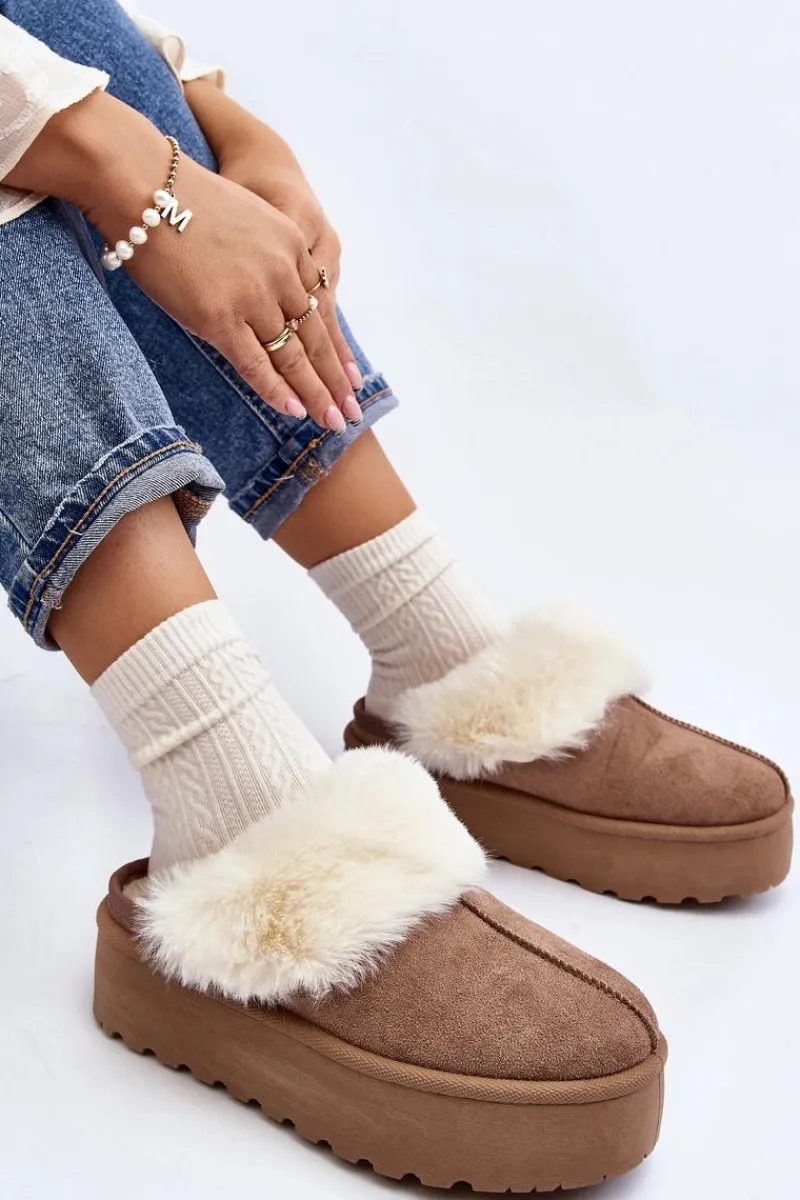 Śniegowce Damskie|Kapcie Klasyczne>Boto Kapcie Śniegowce Damskie Na Grubej Podeszwie Khaki Starlyn