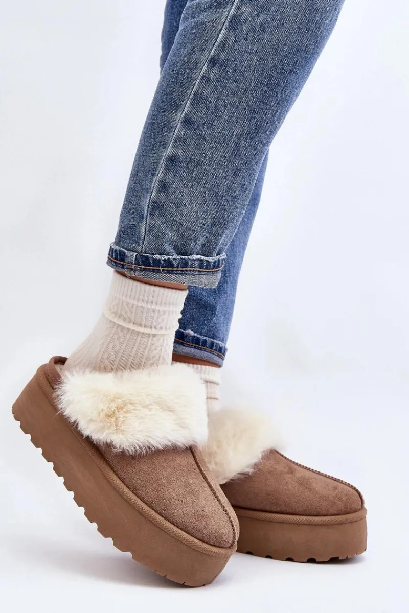 Śniegowce Damskie|Kapcie Klasyczne>Boto Kapcie Śniegowce Damskie Na Grubej Podeszwie Khaki Starlyn