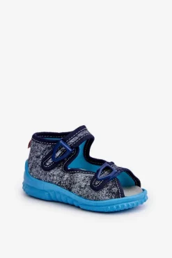 Hot Kapcie Sandałki Dziecięce NEL 310-19 GOKIDS Grafitowe Dzieci Chłopięce|Chłopięce