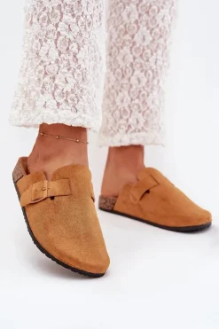 Klapki Korkowe|Klapki Na Platformie>Boto Klapki Chodaki Damskie i Na Korkowej Platformie Z Klamrą Camel Klarae