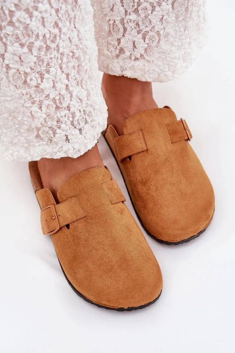 Klapki Korkowe|Klapki Na Platformie>Boto Klapki Chodaki Damskie i Na Korkowej Platformie Z Klamrą Camel Klarae