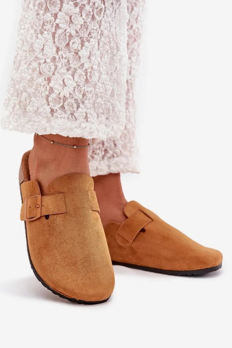 Klapki Korkowe|Klapki Na Platformie>Boto Klapki Chodaki Damskie i Na Korkowej Platformie Z Klamrą Camel Klarae