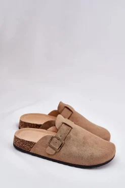 Klapki Korkowe|Klapki Na Platformie></noscript>Boto Klapki Chodaki Damskie i Na Platformie Z Klamrą Khaki Selio Beżowy