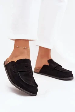 Outlet Klapki Chodaki Damskie Na Korkowej Platformie Czarne Nivalia Damskie Klapki Korkowe|Klapki Na Platformie