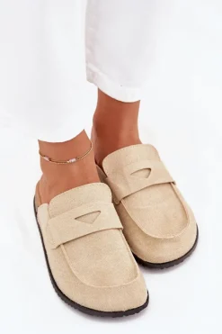 Best Boto Klapki Chodaki Damskie Na Korkowej Platformie Beżowe Nivalia Beżowy