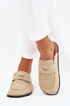 Best Boto Klapki Chodaki Damskie Na Korkowej Platformie Beżowe Nivalia Beżowy