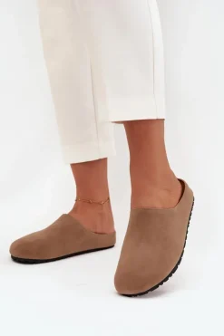 Clearance Klapki Chodaki Damskie Na Platformie Ciemnobeżowe Sylviane Damskie Kapcie Klasyczne|Klapki Korkowe