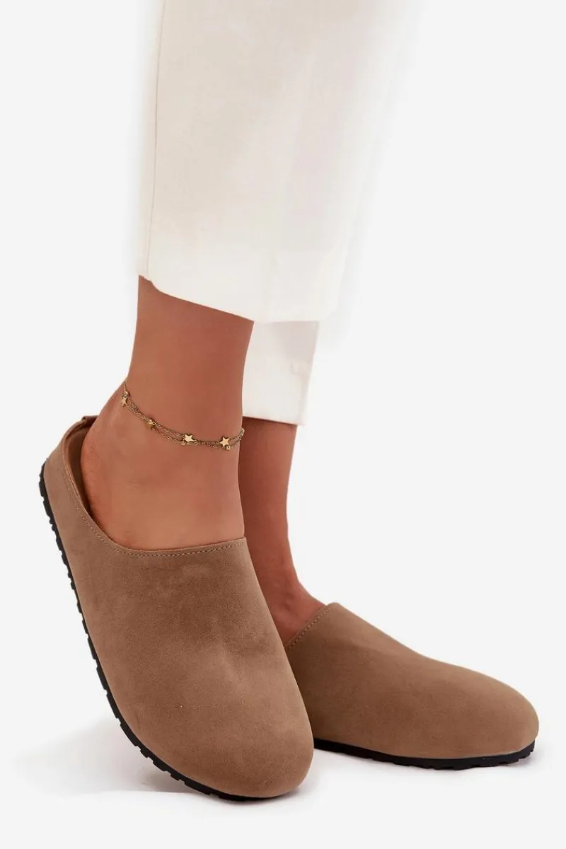 Clearance Klapki Chodaki Damskie Na Platformie Ciemnobeżowe Sylviane Damskie Kapcie Klasyczne|Klapki Korkowe