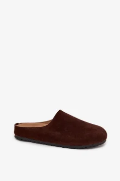 Clearance Boto Klapki Chodaki Damskie Na Platformie Czekoladowe Sylviane Brązowy