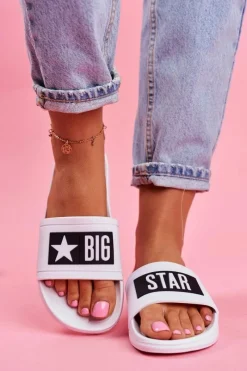 Klapki Sportowe|Klapki Damskie Big Star>Big Star Shoes Klapki Damskie Big Star Białe DD274A264