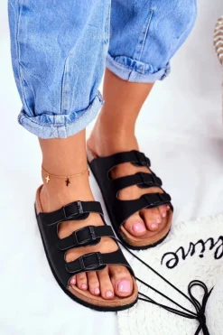 Klapki Damskie Big Star|Klapki Damskie Klasyczne>Big Star Shoes Klapki Damskie Big Star Czarne FF274625