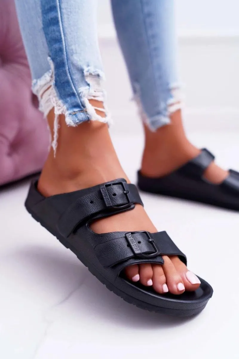 Klapki Sportowe|Klapki Damskie Big Star>Big Star Shoes Klapki Damskie Big Star Czarne AA274A156