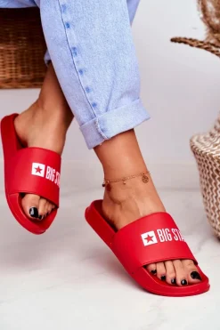 Online Big Star Shoes Klapki Damskie Big Star Czerwone GG274041