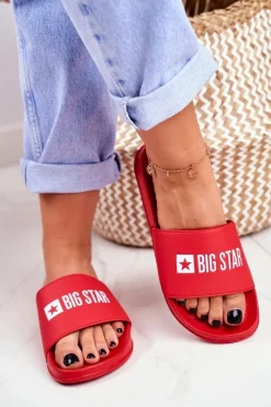 Online Big Star Shoes Klapki Damskie Big Star Czerwone GG274041
