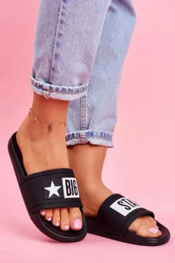 Online Klapki Damskie Big Star Czarne DD274A266 Damskie Klapki Sportowe|Klapki Damskie Big Star