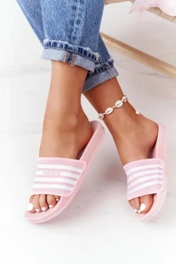 Sale Klapki Damskie Big Star FF274A352 Różowe Damskie Klapki Sportowe|Klapki Damskie Big Star