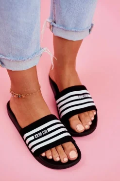 Online Klapki Damskie Big Star FF274A353 Czarne Damskie Klapki Sportowe|Klapki Damskie Big Star