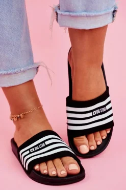 Online Klapki Damskie Big Star FF274A353 Czarne Damskie Klapki Sportowe|Klapki Damskie Big Star