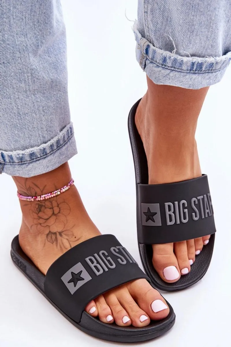 New Big Star Shoes Klapki Damskie Big Star FF274A200 Czarne