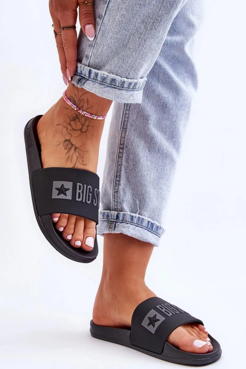 New Big Star Shoes Klapki Damskie Big Star FF274A200 Czarne