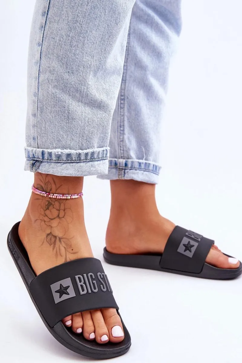 New Big Star Shoes Klapki Damskie Big Star FF274A200 Czarne