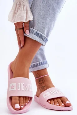 Klapki Sportowe|Klapki Damskie Big Star>Big Star Shoes Klapki Damskie Big Star FF274A201 Różowe