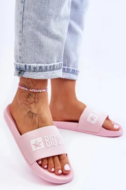 Klapki Sportowe|Klapki Damskie Big Star></noscript>Big Star Shoes Klapki Damskie Big Star FF274A201 Różowe