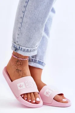 Klapki Sportowe|Klapki Damskie Big Star></noscript>Big Star Shoes Klapki Damskie Big Star FF274A201 Różowe