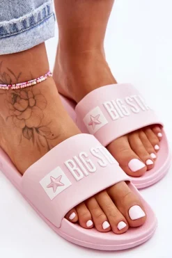 Klapki Sportowe|Klapki Damskie Big Star></noscript>Big Star Shoes Klapki Damskie Big Star FF274A201 Różowe