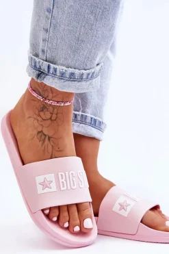 Klapki Sportowe|Klapki Damskie Big Star></noscript>Big Star Shoes Klapki Damskie Big Star FF274A201 Różowe