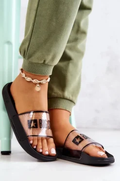 Hot Big Star Shoes Klapki Damskie Big Star JJ274639 Czarne
