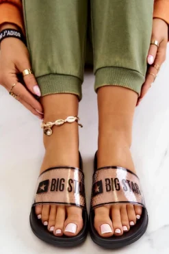 Hot Big Star Shoes Klapki Damskie Big Star JJ274639 Czarne