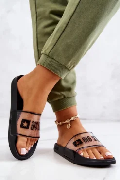 Hot Big Star Shoes Klapki Damskie Big Star JJ274639 Czarne