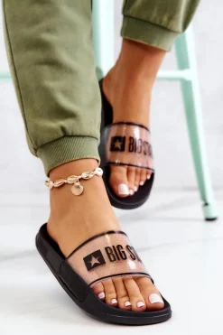 Hot Big Star Shoes Klapki Damskie Big Star JJ274639 Czarne