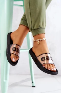 Hot Big Star Shoes Klapki Damskie Big Star JJ274639 Czarne