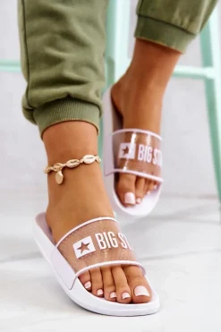 Klapki Sportowe|Klapki Damskie Big Star>Big Star Shoes Klapki Damskie Big Star JJ274642 Białe