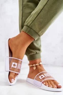 Klapki Sportowe|Klapki Damskie Big Star></noscript>Big Star Shoes Klapki Damskie Big Star JJ274642 Białe