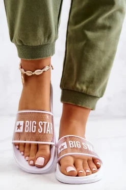 Klapki Sportowe|Klapki Damskie Big Star></noscript>Big Star Shoes Klapki Damskie Big Star JJ274642 Białe