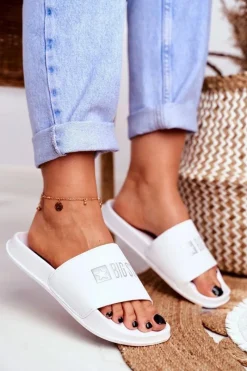 Discount Klapki Damskie Big Star Klasyk Białe GG274044 Damskie Klapki Damskie Big Star|Klapki Damskie Klasyczne