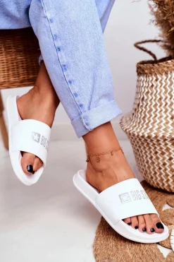 Discount Klapki Damskie Big Star Klasyk Białe GG274044 Damskie Klapki Damskie Big Star|Klapki Damskie Klasyczne