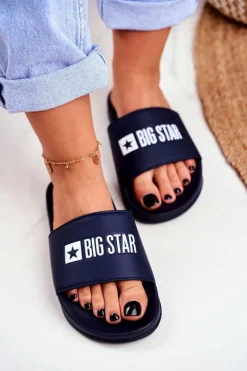 Klapki Damskie Big Star|Klapki Damskie Klasyczne>Big Star Shoes Klapki Damskie Big Star Klasyk Granatowe GG274043