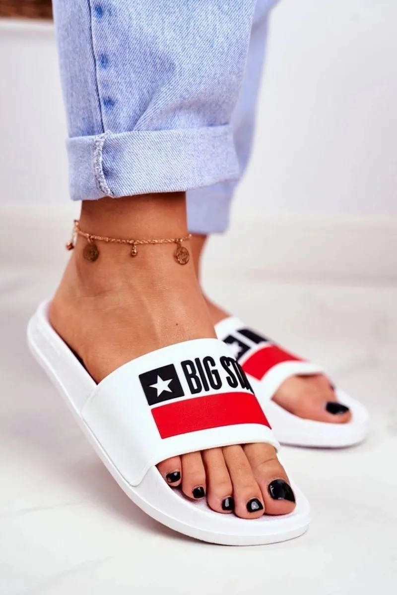 Klapki Sportowe|Klapki Damskie Big Star>Big Star Shoes Klapki Damskie Big Star Klasyk Białe GG274047