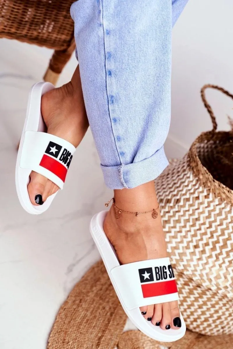 Klapki Sportowe|Klapki Damskie Big Star>Big Star Shoes Klapki Damskie Big Star Klasyk Białe GG274047