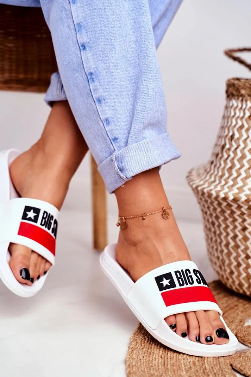 Klapki Sportowe|Klapki Damskie Big Star>Big Star Shoes Klapki Damskie Big Star Klasyk Białe GG274047