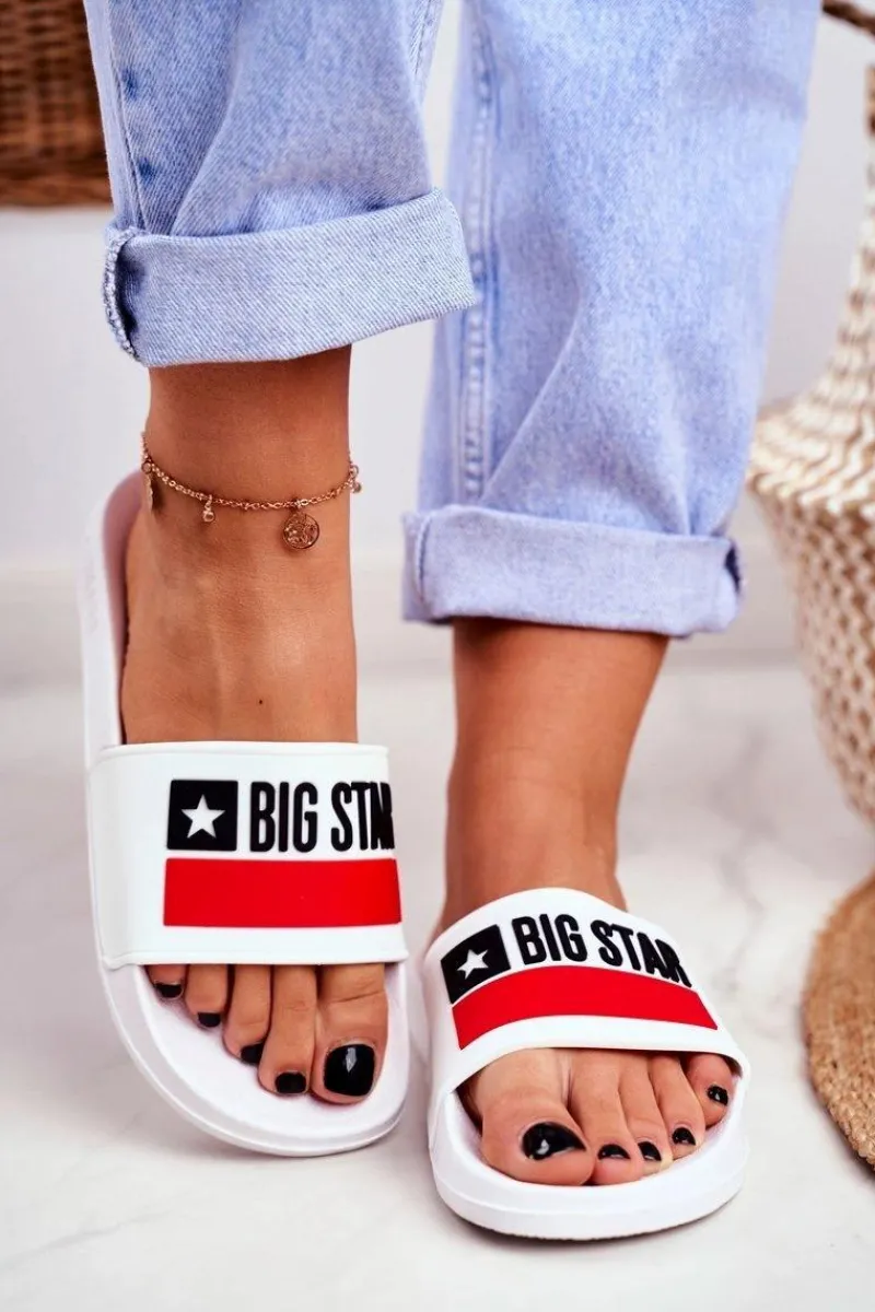 Klapki Sportowe|Klapki Damskie Big Star>Big Star Shoes Klapki Damskie Big Star Klasyk Białe GG274047
