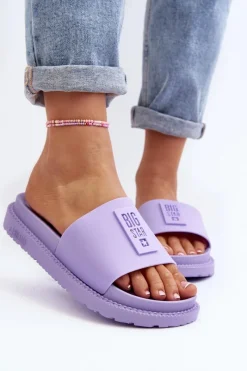 Sale Big Star Shoes Klapki Damskie Big Star LL274426 Fioletowe