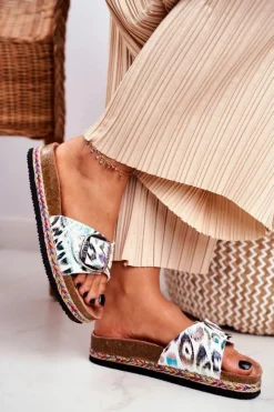 Clearance Klapki Damskie Big Star Metaliczny Wzór DD274127 Damskie Klapki Damskie Big Star|Klapki Damskie Klasyczne